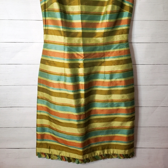 Maggy London Womens Dress with Hem Detail Sz 6 Beautiful Colors 100% SILK - Picture 2 of 7